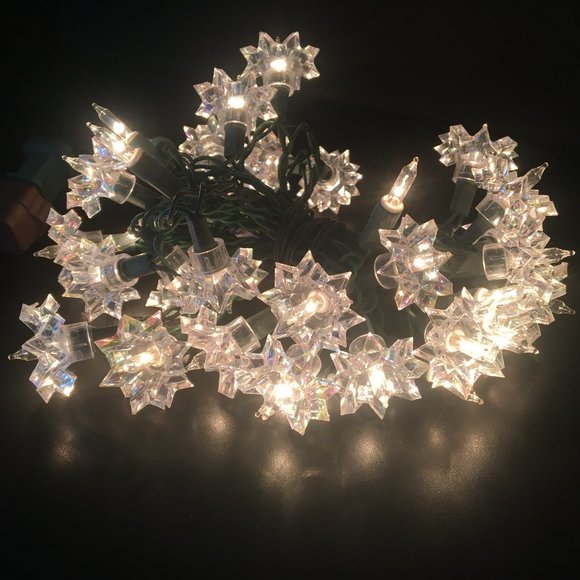 Holiday Vintage Snowflake Or Star Christmas Lights Set Of 35 Poshmark